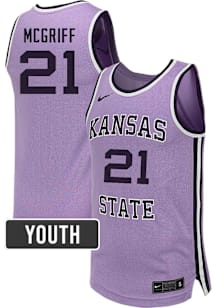 Youth K-State Wildcats Lavender Nike NIL Name And Number Basketball Jersey Jersey