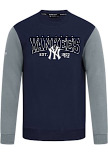 Levelwear New York Yankees Mens Navy Blue Ultimate Textbook Long Sleeve Crew Sweatshirt