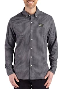Cutter and Buck Wake Forest Demon Deacons Mens Black Skyline Long Sleeve Dress Shirt