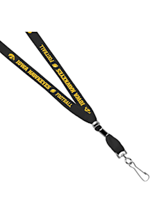 Jardine Iowa Hawkeyes 3/8 Football Sublimated w/Swivel Hook Lanyard - Yellow