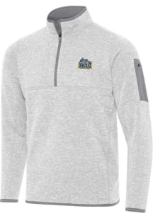 Mens Drexel Dragons Grey Antigua Fortune Qtr Zip Pullover
