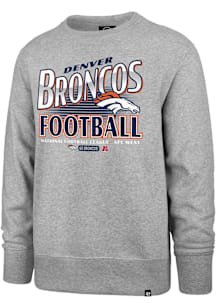 47 Denver Broncos Mens Grey Regional Headline Long Sleeve Crew Sweatshirt