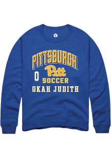 Okah Judith Rally Mens Blue Pitt Panthers NIL Arch Logo Player Crew