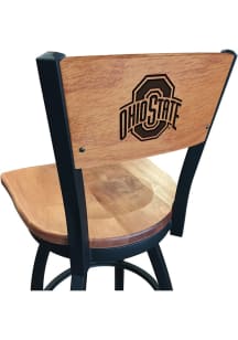 Brown Ohio State Buckeyes Maple Seat Maple Back Swivel Pub Stool