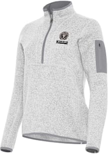 Antigua Inter Miami CF Womens Grey 2025 Cup Champions Fortune Qtr Zip