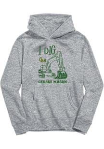 Vive La Fete George Mason University Toddler Grey Excavator Long Sleeve Hooded Sweatshirt