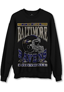 Junk Food Clothing Baltimore Ravens Mens Black Helmet Crew Long Sleeve Fashion Sweatshirt