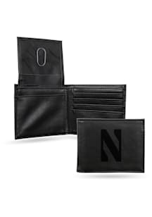 Northwestern Wildcats Embossed Leather Mens Trifold Wallet