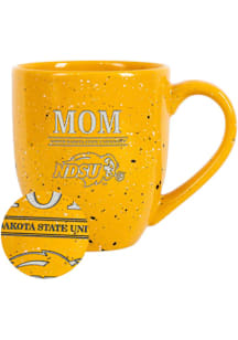 North Dakota State Bison Mom 16oz Speckle Ceramic Mug - Yellow