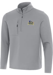 Mens Drexel Dragons Ash Antigua Insider Qtr Zip Pullover