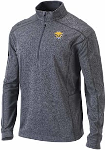 Columbia Pitt Panthers Mens Anthracite Heat Seal Omni Wick Shotgun Long Sleeve Qtr Zip Pullover