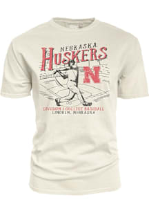 Nebraska Cornhuskers Big Ten Baseball Short Sleeve T Shirt - Ivory