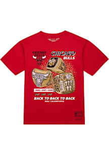 Mitchell and Ness Chicago Bulls Red NBA Finals Short Sleeve T Shirt