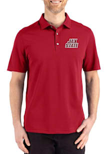 Cutter and Buck Jacksonville State Gamecocks Mens Red Advantage Refresh Short Sleeve Polo