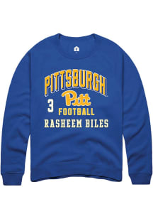 Rasheem Biles Rally Mens Blue Pitt Panthers NIL Arch Logo Player Crew