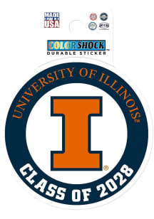 Orange Illinois Fighting Illini Class of 2028 Durable Stickers