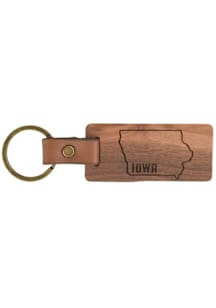 Iowa State Shape Keychain - Brown