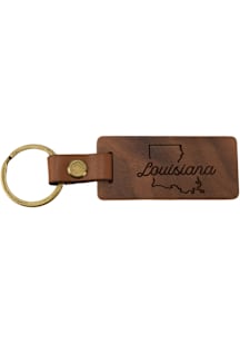 Louisiana Script Keychain - Brown
