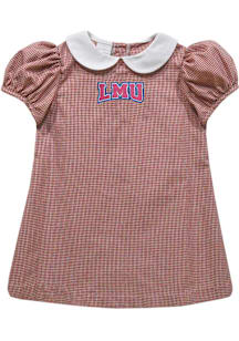 Vive La Fete Loyola Marymount Lions Baby Girls Crimson Gingham Collar Short Sleeve Dress