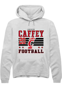 Jakorion Caffey Cincinnati Bearcats Mens White Football NIL Striped Player Hood
