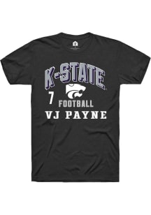 VJ Payne Black K-State Wildcats NIL Arch Logo Short Sleeve T Shirt