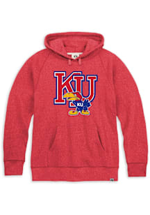 Rally Kansas Jayhawks Mens Red Triblend Vintage Fashion Hood