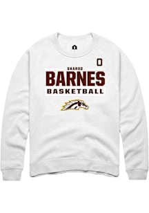Sharod Barnes Western Michigan Broncos Mens White NIL Stacked Box Player Crew