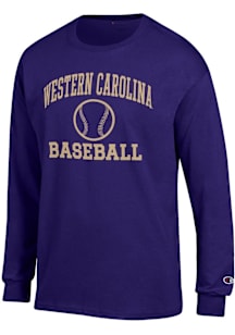 Champion Western Carolina Purple Baseball Jersey Long Sleeve T Shirt