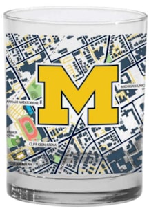 Michigan Wolverines 14oz Campus Map Rock Glass - White