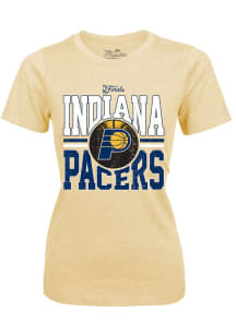 Indiana Pacers Womens Yellow 2025 Finals Participant Short Sleeve T-Shirt