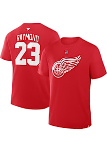Lucas Raymond Detroit Red Wings Red Home Short Sleeve Player T Shirt