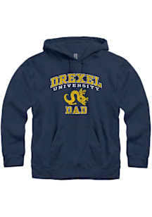 Drexel Dragons Mens Navy Blue Big Arch Dad Long Sleeve Hoodie