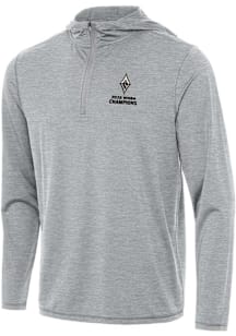 Antigua Las Vegas Aces Mens Grey 2025 WNBA Finals Champions Tidy Long Sleeve Qtr Zip Pullover
