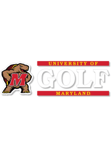 Red Maryland Terrapins 6x2 Golf Decal