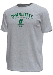Under Armour UNCC 49ers Grey Arch over logo Tech Stretch Short Sleeve T Shirt