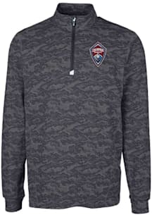Cutter and Buck Colorado Rapids Mens Black Traverse Camo Long Sleeve Qtr Zip Pullover