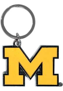 Michigan Wolverines Enameled Keychain - Yellow
