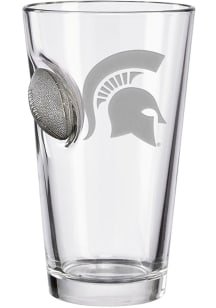Michigan State Spartans Logo with Football Pint Glass