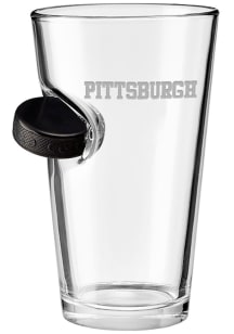 Pittsburgh City with Hockey Puck Pint Glass