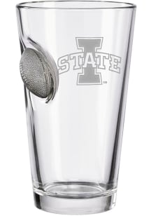Iowa State Cyclones Logo with Football Pint Glass