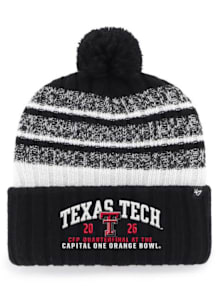 47 Texas Tech Red Raiders Black 2026 CFP Orange Bowl Tavern Cuff Knit Mens Knit Hat