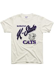 Charlie Hustle K-State Wildcats White Manhattan Vintage Short Sleeve Fashion T Shirt