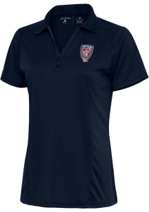Antigua Indy Eleven Womens Navy Blue Tribute Short Sleeve Polo Shirt