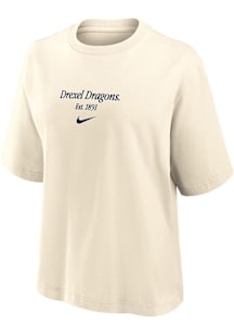 Nike Drexel Dragons Womens Natural Boxy Short Sleeve T-Shirt