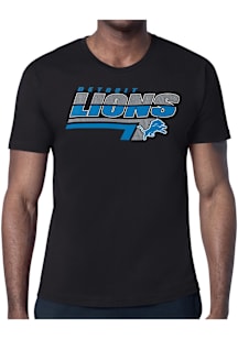 Starter Detroit Lions Black Logo Push Short Sleeve T Shirt