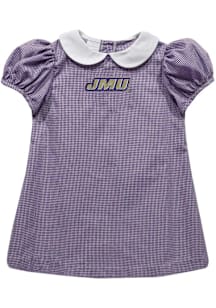 Vive La Fete James Madison Dukes Baby Girls Purple Gingham Collar Short Sleeve Dress