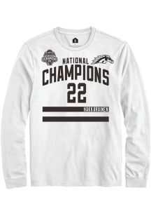 Iiro Hakkarainen Mens White Western Michigan Broncos NIL 2025 National Champions Shirzee Long Slee..
