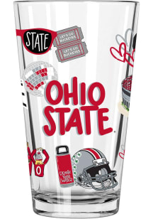 Ohio State Buckeyes 16oz Pint Glass - Red