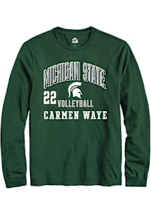 Carmen Waye Michigan State Spartans Green NIL Arch Logo Long Sleeve Player T Shirt