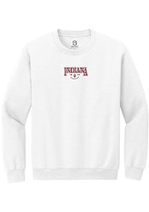 Summit Sportswear Indiana Hoosiers Mens White Embroidered Long Sleeve Crew Sweatshirt